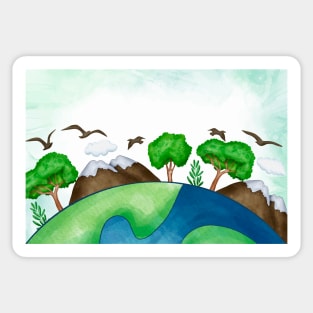 Earth Day Watercolor Sticker